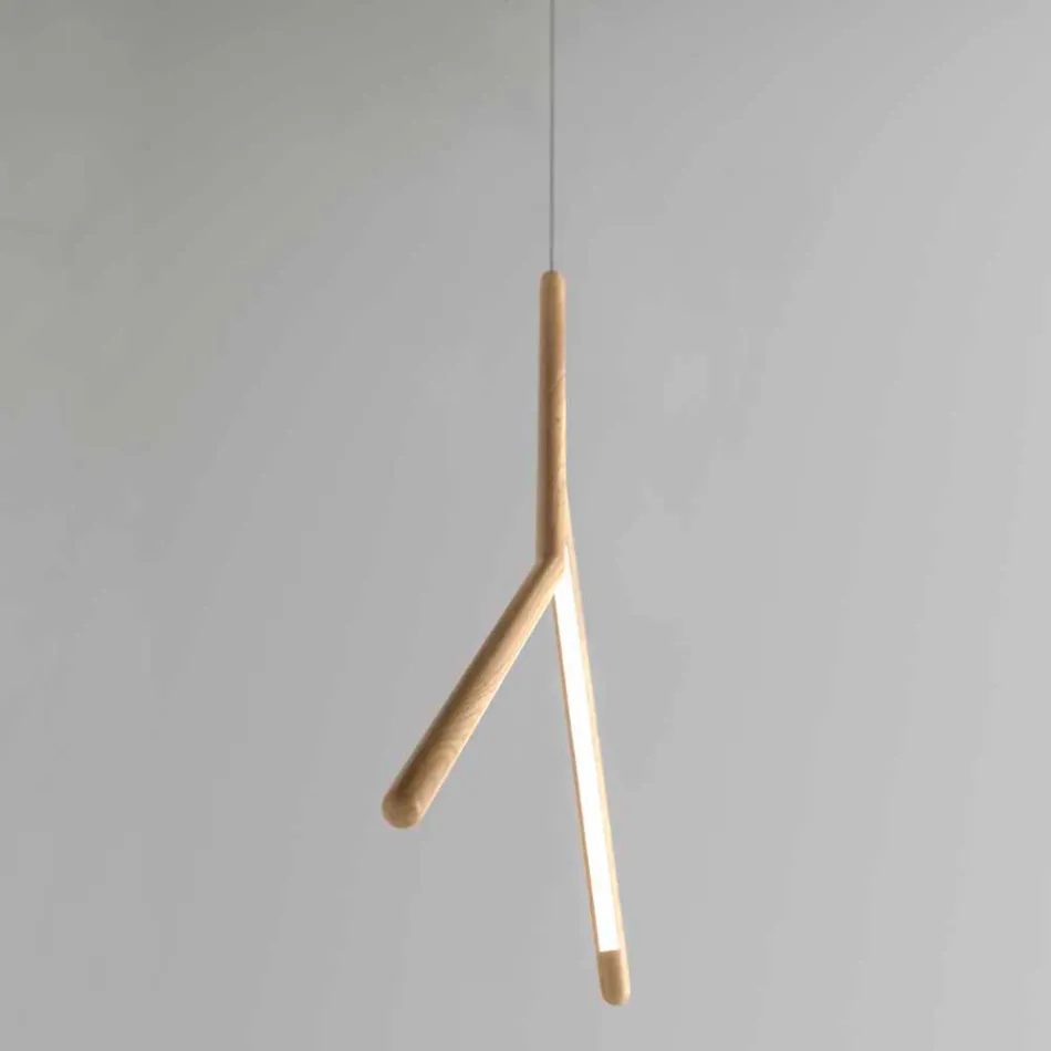 Lampe à Suspension en Bois Massif en Différentes Finitions Made in Italy - Orlov Viadurini