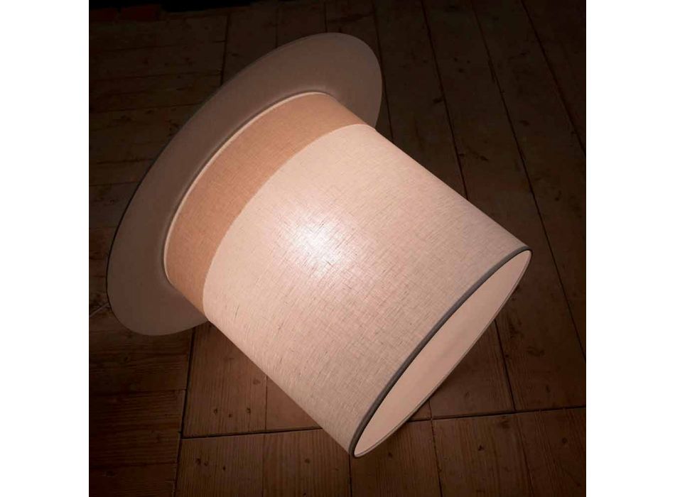 Lampe à Suspension Cylinder Design en Lin Blanc, Made in Italy - Magic Viadurini