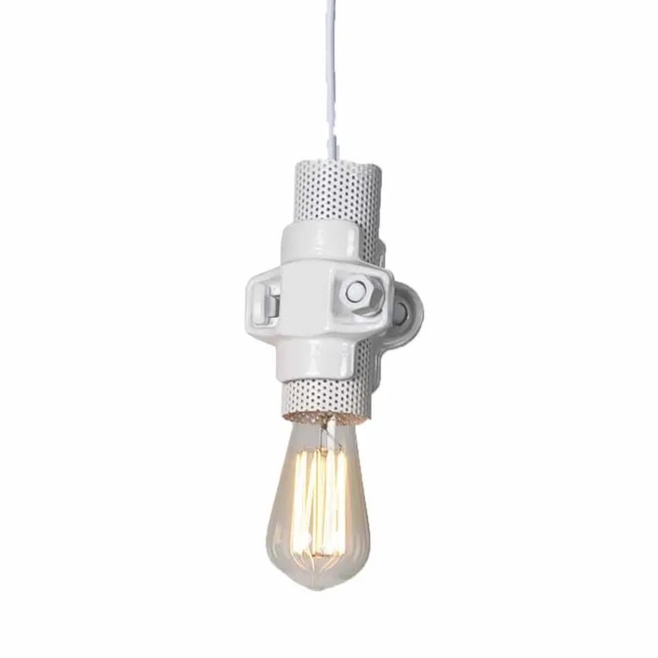 Lampe à Suspension en Métal Blanc, Anthracite ou Or 2 Tailles - Meccasmo Viadurini