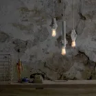 Lampe à Suspension en Métal Blanc, Anthracite ou Or 2 Tailles - Meccasmo Viadurini