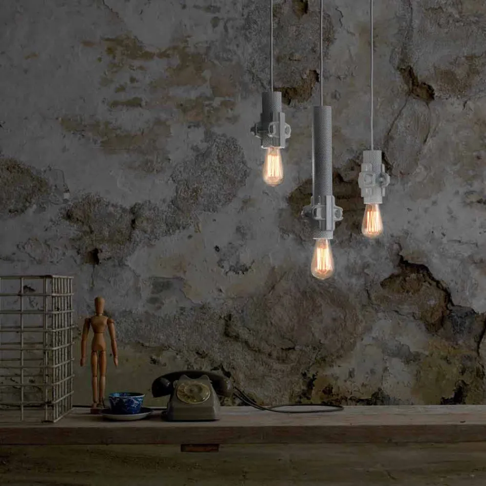 Lampe à Suspension en Métal Blanc, Anthracite ou Or 2 Tailles - Meccasmo Viadurini