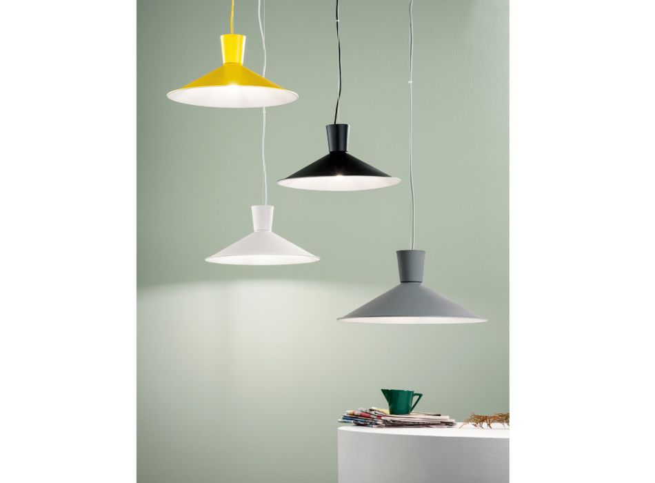 Lampe à Suspension Design Industriel en Métal Coloré - Lunapop Viadurini