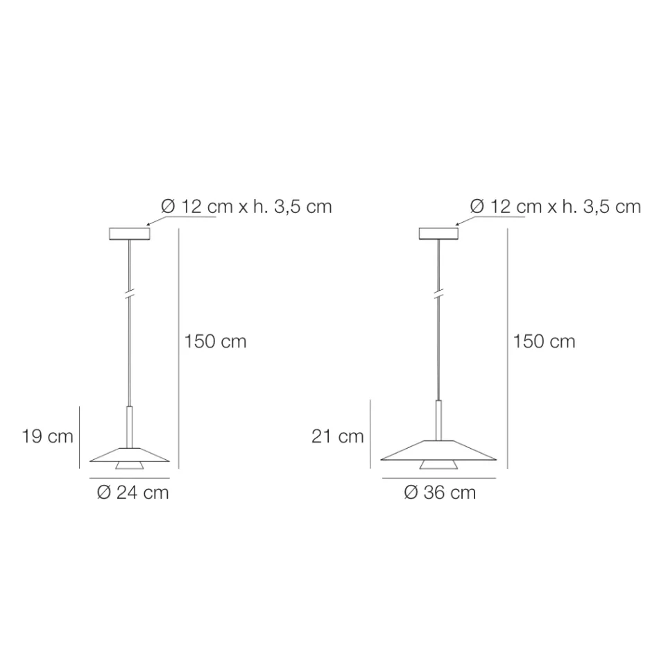 Suspension en métal Mira en différentes finitions Viadurini