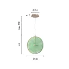 Lampe à Suspension en Métal et Verre à Décor de Lignes Concentriques - Hackberry Viadurini