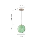 Lampe à Suspension en Métal et Verre à Décor de Lignes Concentriques - Hackberry Viadurini