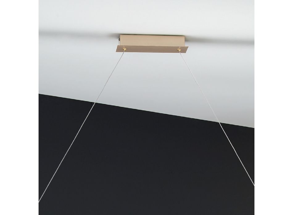 Lampe à Suspension en Métal Fini Doré avec LED Dimmable - Raiss Viadurini