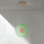 Lampe à Suspension en Métal Peint et Verre Graniglia Coloré - Albizia Viadurini