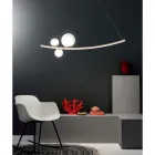 Lampe à Suspension en Métal Peint et Verre Soufflé - Perdrix Viadurini