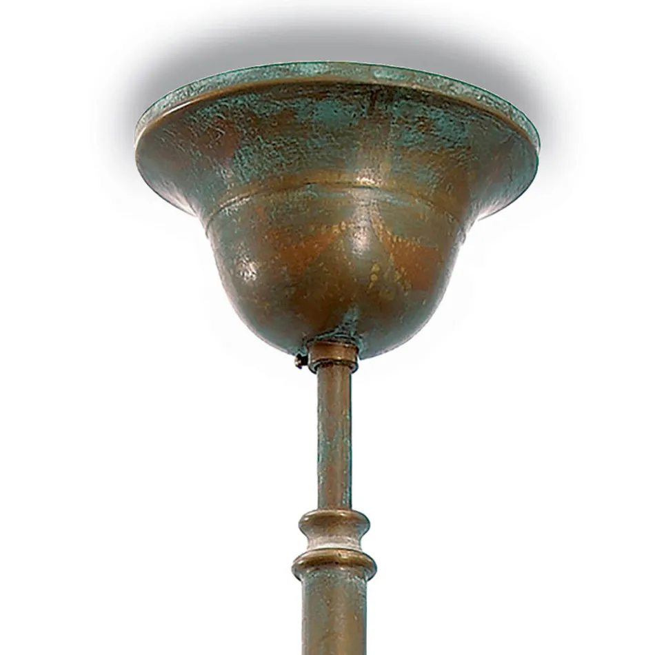 Suspension en laiton, verre et indice de protection IP44, fabriquée en Italie - Drago Viadurini