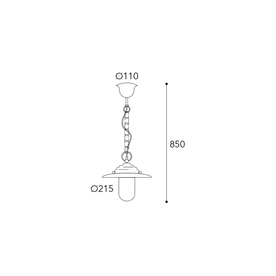 Suspension Elfico en laiton, verre transparent et IP44 Viadurini