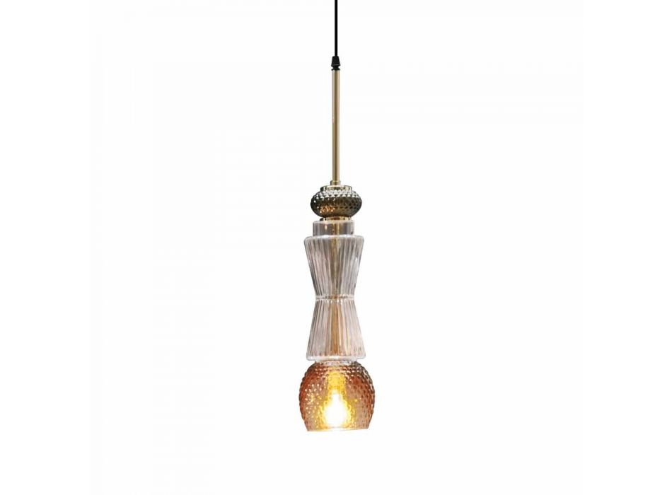 Lampe à Suspension en Verre de Murano avec Décoration Antique Made in Italy - Missi Viadurini