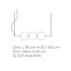 Suspension en verre de Venise soufflé à la main 95 cm - Jupiter Viadurini