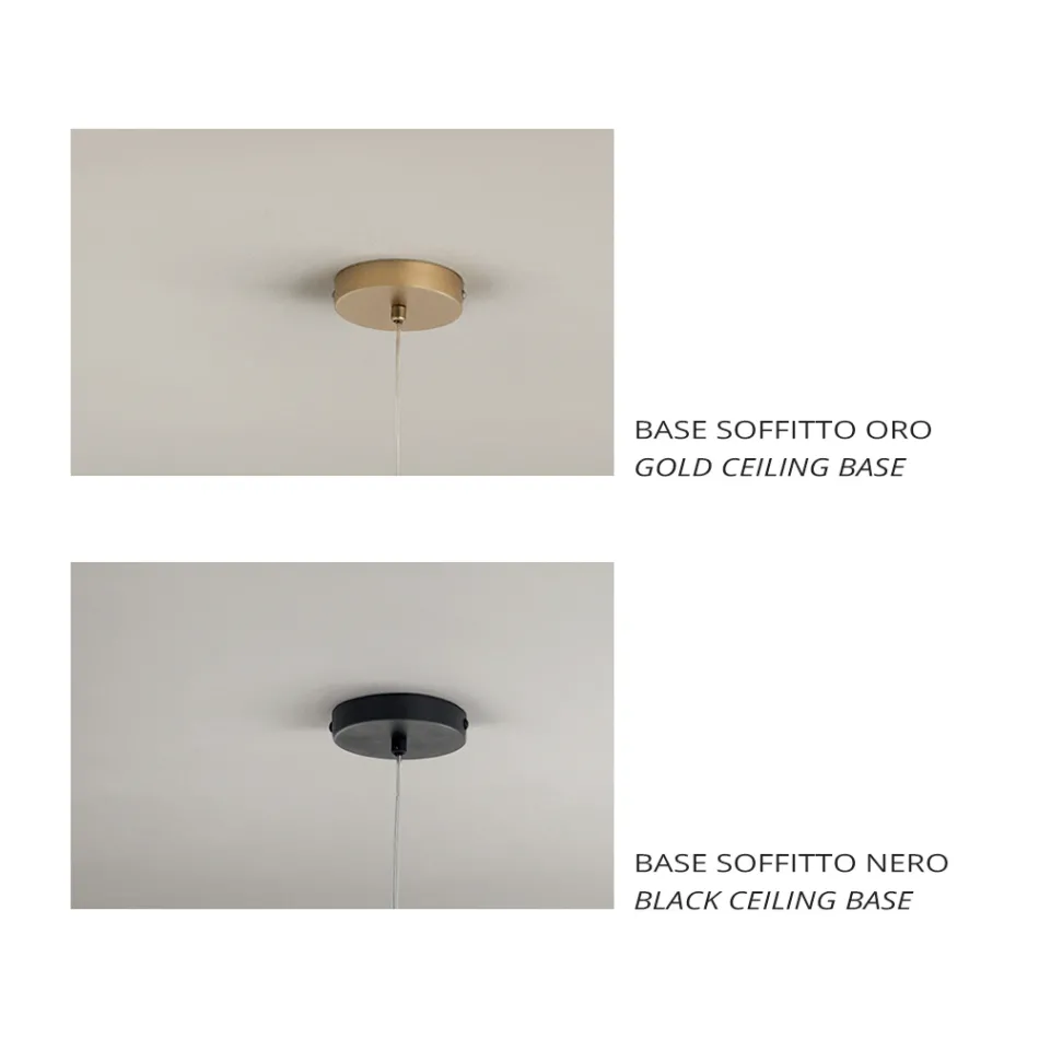 Lampe à Suspension en Verre et Fil Transparent Made in Italy - Trilly Viadurini