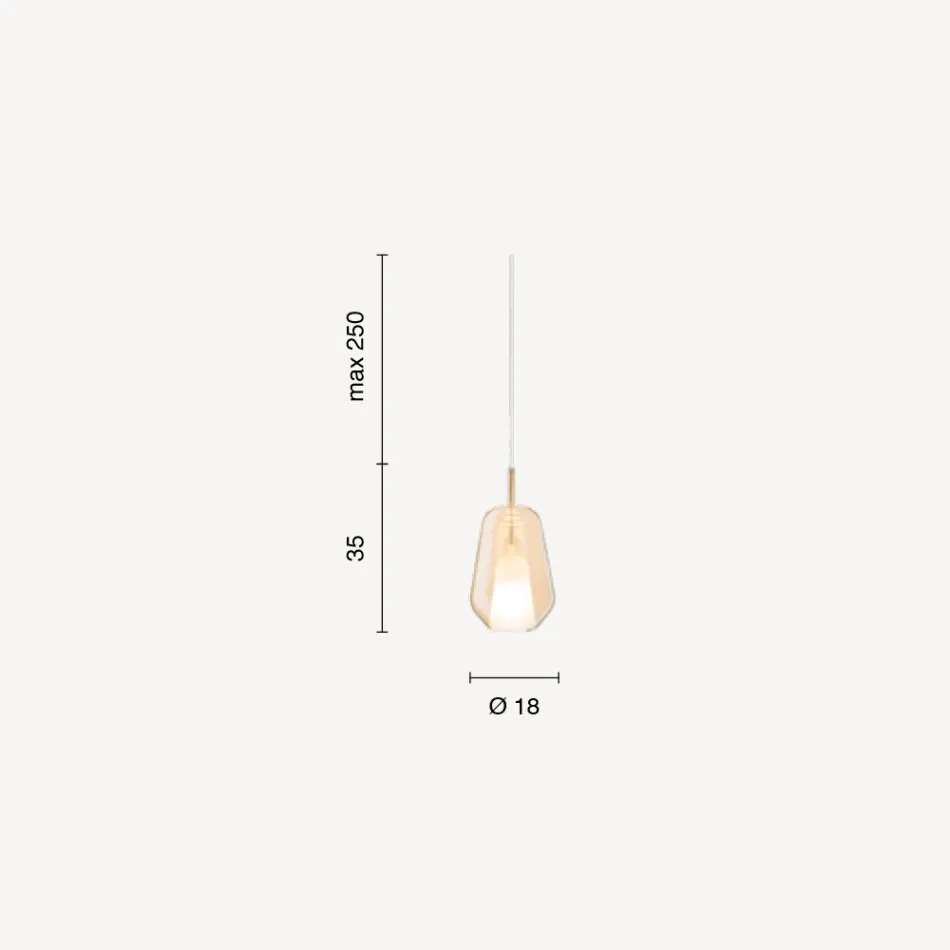 Lampe à Suspension en Verre et Fil Transparent Made in Italy - Trilly Viadurini