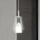 Lampe à Suspension en Verre et Fil Transparent Made in Italy - Trilly Viadurini