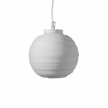 Lampe à suspension en verre satiné blanc en 2 tailles design - Morse Viadurini