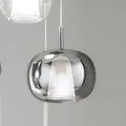 Lampe à suspension en verre soufflé à double couche fabriquée en Italie - Trilly  Viadurini