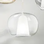 Lampe à suspension en verre soufflé à double couche fabriquée en Italie - Trilly  Viadurini