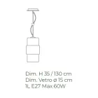 Lampe à Suspension en Verre Soufflé à Venise 15 cm - Satomi Viadurini