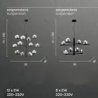 Lampe à Suspension en Verre Soufflé avec Structure Métallique - Angelic Viadurini