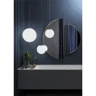 Lampe à Suspension en Verre Vénitien Blanc Soufflé à la Main - Lune Viadurini