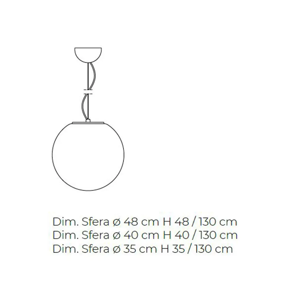 Lampe à Suspension en Verre Vénitien Blanc Soufflé à la Main - Lune Viadurini