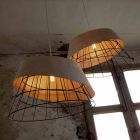 Lampe à Suspension en Fibre de Verre Blanche et Métal Design Élégant - Solaire Viadurini
