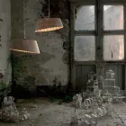 Lampe à Suspension en Fibre de Verre Blanche et Métal Design Élégant - Solaire Viadurini