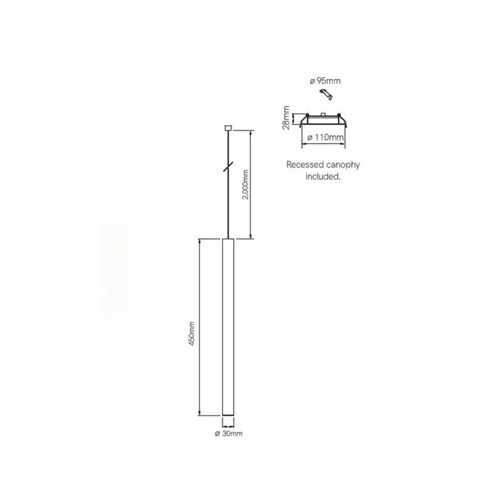 Lampe à Suspension Led Encastrée en Aluminium Blanc ou Noir - Rebolla Viadurini