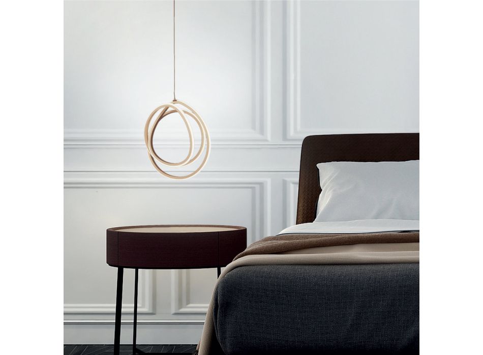 Lampe à Suspension LED Grande ou Petite en Métal Doré Design - Point Viadurini