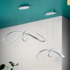 Lampe à Suspension Led en Métal Argenté, 2 Tailles Design Moderne - Lumino Viadurini