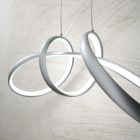 Lampe à Suspension Led en Métal Argenté, 2 Tailles Design Moderne - Lumino Viadurini