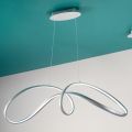 Lampe à Suspension Led en Métal Argenté, 2 Tailles Design Moderne - Lumino