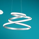 Lampe à Suspension LED en Métal Peint Blanc ou Argent - Rivolta Viadurini