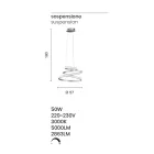 Lampe à Suspension LED en Métal Peint Blanc ou Argent - Rivolta Viadurini