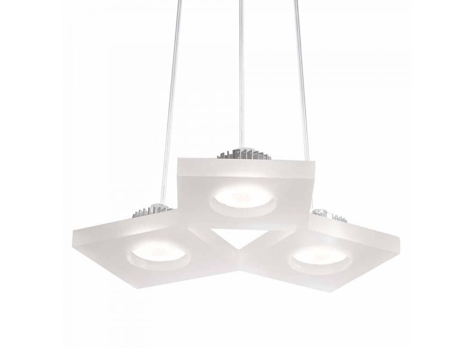 Lampe à suspension méthacrylate de satin blanc, L.27xP.23 cm, en Viadurini