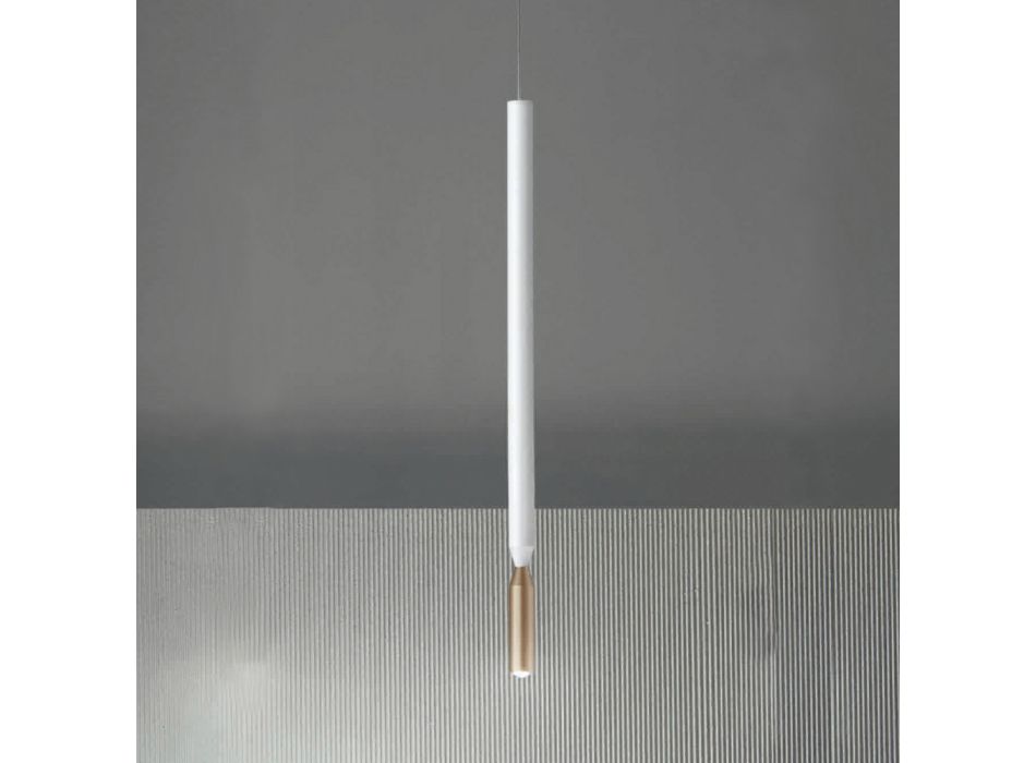 Lampe à Suspension Moderne avec Lumière LED en Métal Peint - Mélèze Viadurini