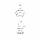 Lampe à suspension moderne avec abat-jour en coton bleu Made in Italy - Soya Viadurini