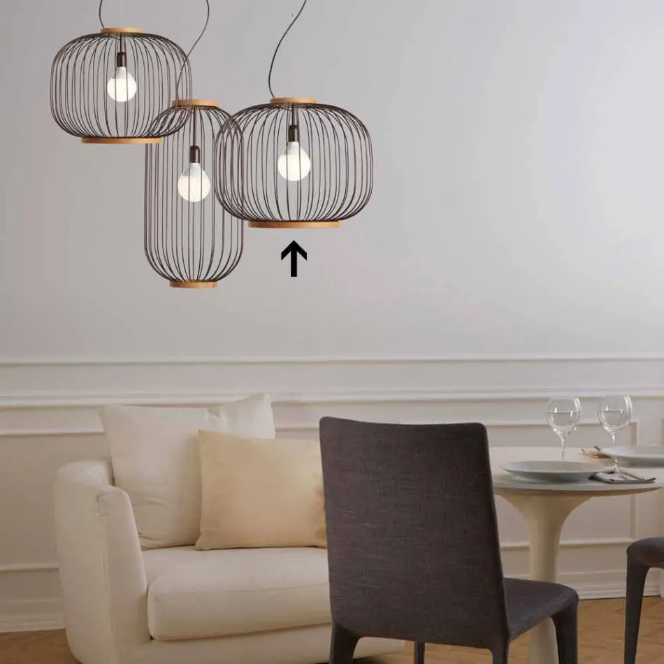 Lampe suspension contemporaine en acier Ø58xh.48xL.cavo100 Jana Viadurini