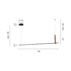 Lampe à Suspension Horizontale en Métal et Détail en Simili Cuir - Cyprès Viadurini