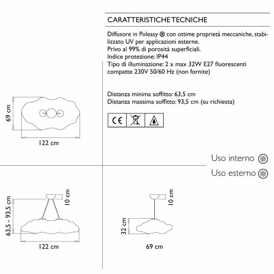 Suspension d'extérieur en plastique Cloud Design - Nefos - Myyour Viadurini