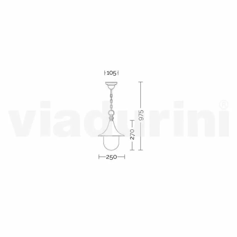Suspension extérieure en aluminium fabriqué en Italie, Anusca Viadurini