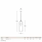 Lampe Carré pendentif en laiton avec 1 verre et de lumière Aida Viadurini