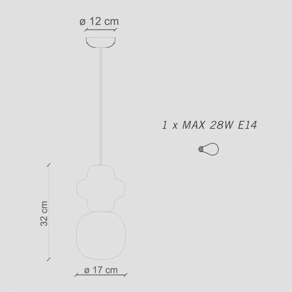 Lampe à suspension en céramique et verre fabriquée en Italie - Capocabana Viadurini