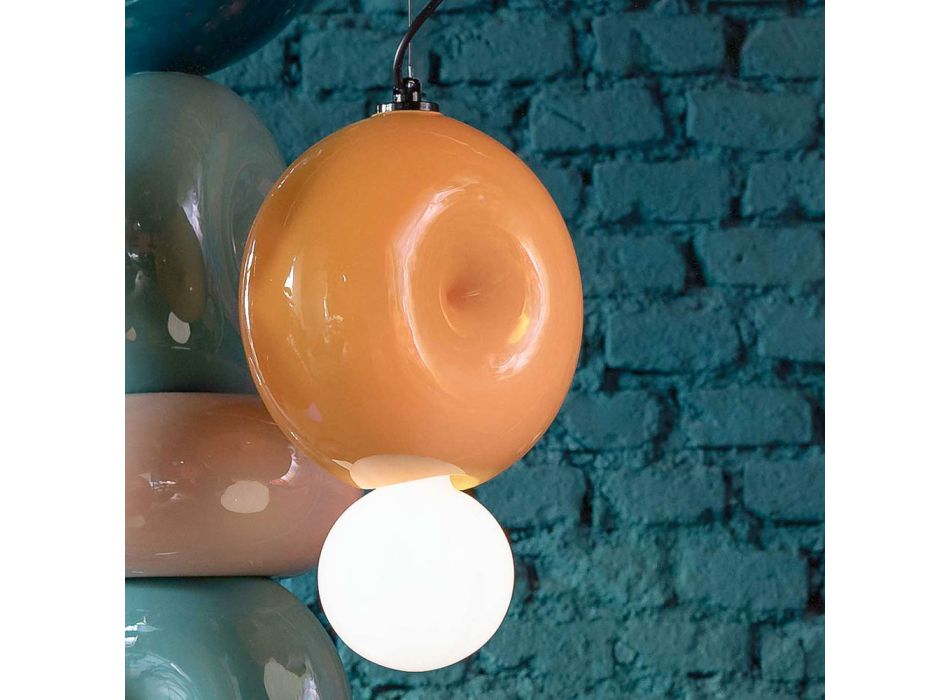 Lampe à suspension ronde en céramique fabriquée en Italie - Bumbum Viadurini