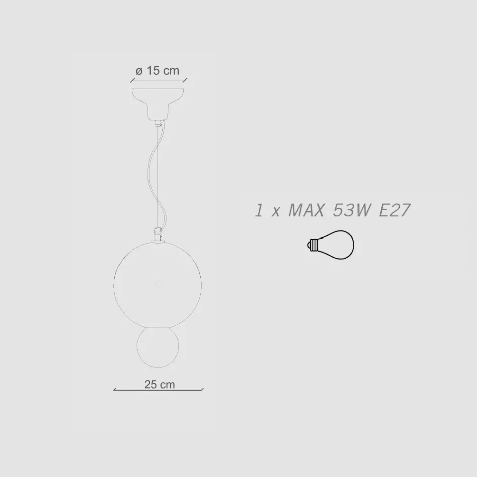 Lampe à suspension ronde en céramique fabriquée en Italie - Bumbum Viadurini