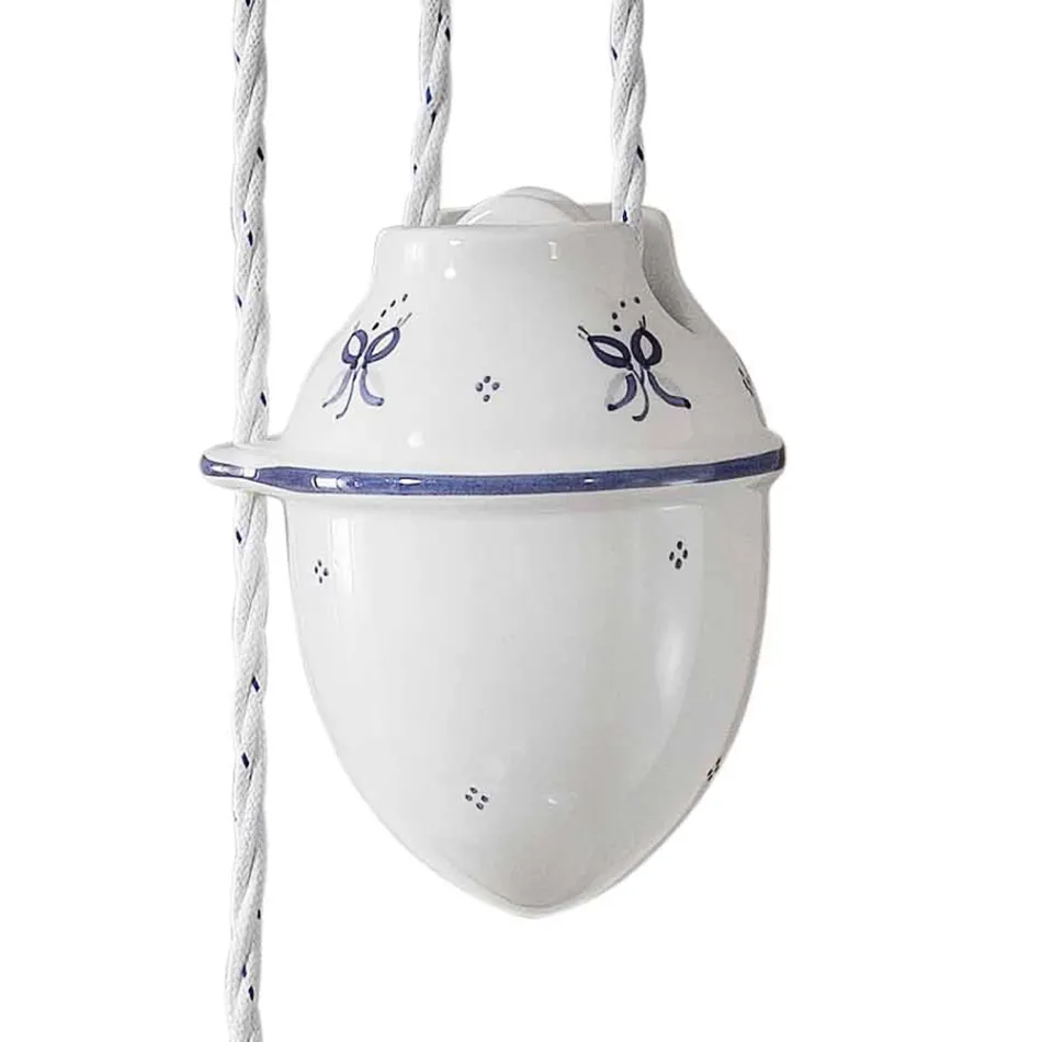 Lampe à Suspension Ups and Down en Céramique Décorée 2 Tailles - Asti Viadurini