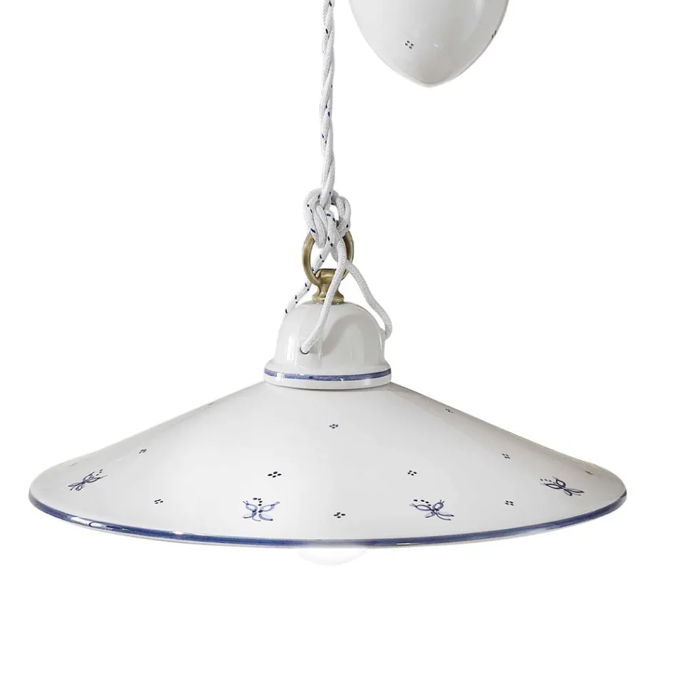 Lampe à Suspension Ups and Down en Céramique Décorée 2 Tailles - Asti Viadurini