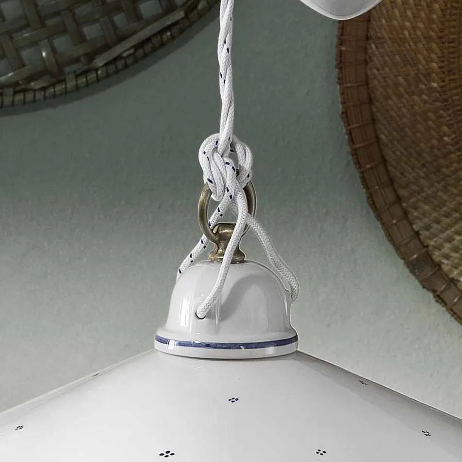 Lampe à Suspension Ups and Down en Céramique Décorée 2 Tailles - Asti Viadurini