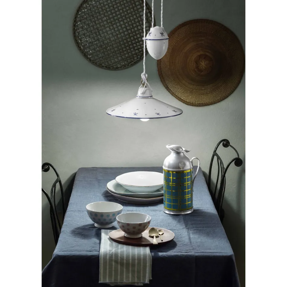 Lampe à Suspension Ups and Down en Céramique Décorée 2 Tailles - Asti Viadurini